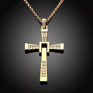 Gold Cross Pendant Necklace!